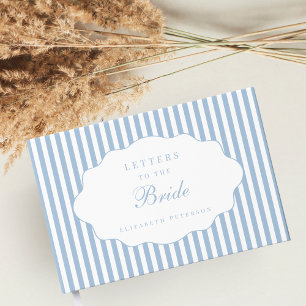 Elegant Preppy Dusty Blue Letters To The Bride  Guest Book