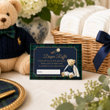 Elegant Preppy Polo Teddy Bear Diaper Raffle