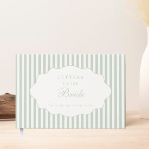 Elegant Preppy Sage Green Letters To The Bride  Guest Book