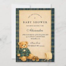Elegant Preppy Teddy Bear Baby Shower