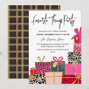 Elegant Presents Favourite Things Party Holiday I Invitation