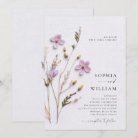 Elegant Pressed Dry Pastel Boho Flowers Wedding