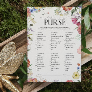 Elegant Pressed Floral Bridal Shower Purse Game