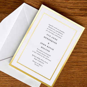 Elegant Pressed Gold Leaf Frame Wedding