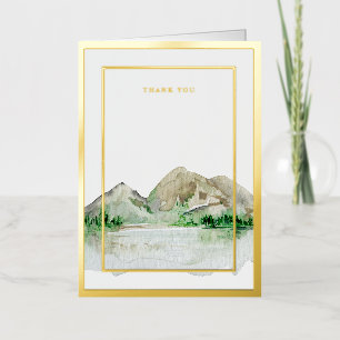 Elegant Pressed Gold Leaf Frame Wedding Formal Foil Greeting Card