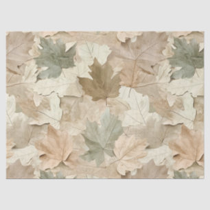 Elegant Pressed Leaves with Warm Parchment Base Tissue Paper
