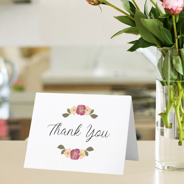 Elegant Pressed Wildflowers Boho Garden Wedding Thank You Card (Creator Uploaded)