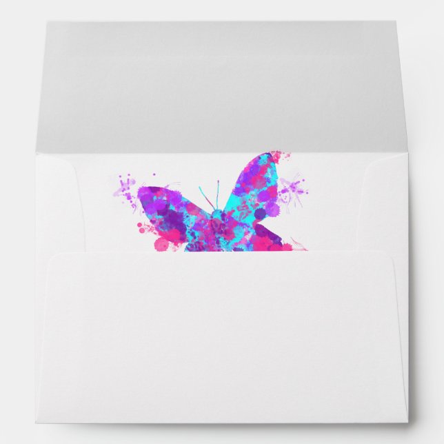 Elegant Pretty Butterfly Artistic Design Envelope (Back (Bottom))