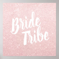 Elegant pretty chick rose gold glitter bride tribe