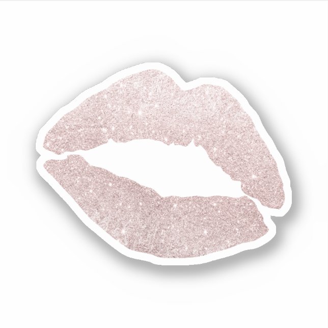 Elegant pretty cute girly rose gold glitter lips (Front)