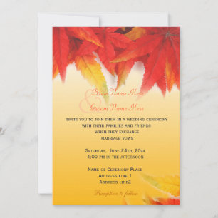 Elegant, pretty fall wedding invitations