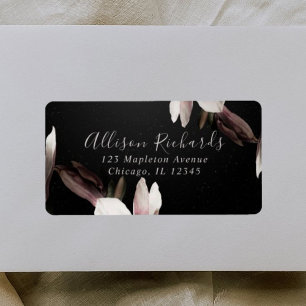 Elegant Pretty Floral Typography Return Address  Label