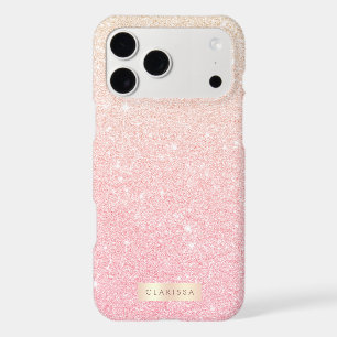 Elegant pretty girly gradient rose gold glitter
