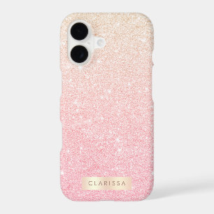Elegant pretty girly gradient rose gold glitter