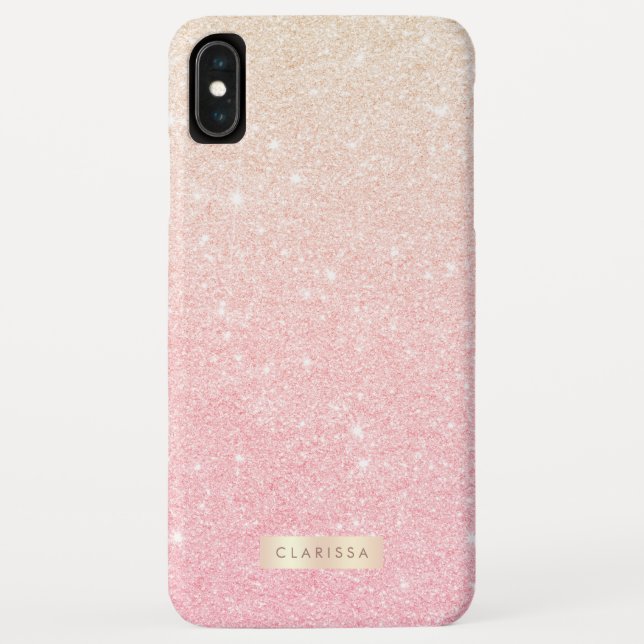 Elegant pretty girly gradient rose gold glitter Case-Mate iPhone case (Back)
