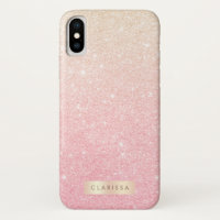 Elegant pretty girly gradient rose gold glitter