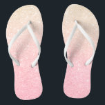 Elegant pretty girly gradient rose gold glitter thongs<br><div class="desc">Stylish faux rose gold glitter pattern.</div>