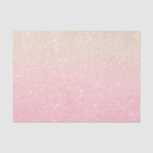 Elegant pretty girly gradient rose gold glitter tissue paper (Front)