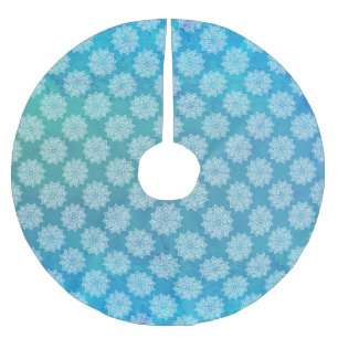 Elegant pretty girly turquoise mandala pattern brushed polyester tree skirt