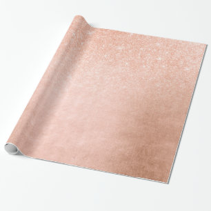 Elegant pretty gradient copper rose gold glitter wrapping paper