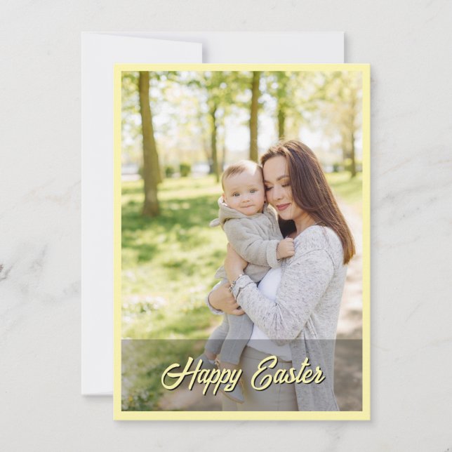 Elegant Pretty Pastel Chic Photo Happy Easter Thank You Card (Front)