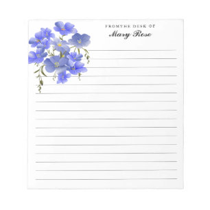 Elegant Pretty Purple Flowers Personalized Notepad