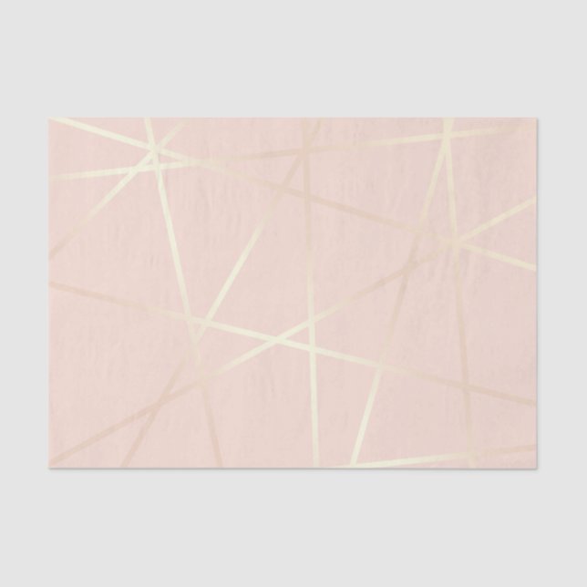 Elegant pretty rose gold & blush pink geometric tissue paper (Front)