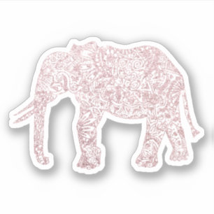 Elegant pretty rose gold glitter floral elephant
