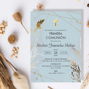 Elegant Primera Comunion Catholic First Communion Invitation