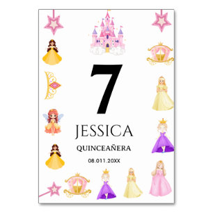 Elegant Princess Birthday Celebration Table Number
