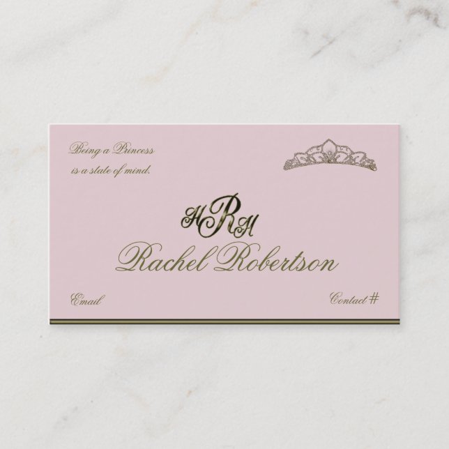 Elegant Princess Calling Card (Front)