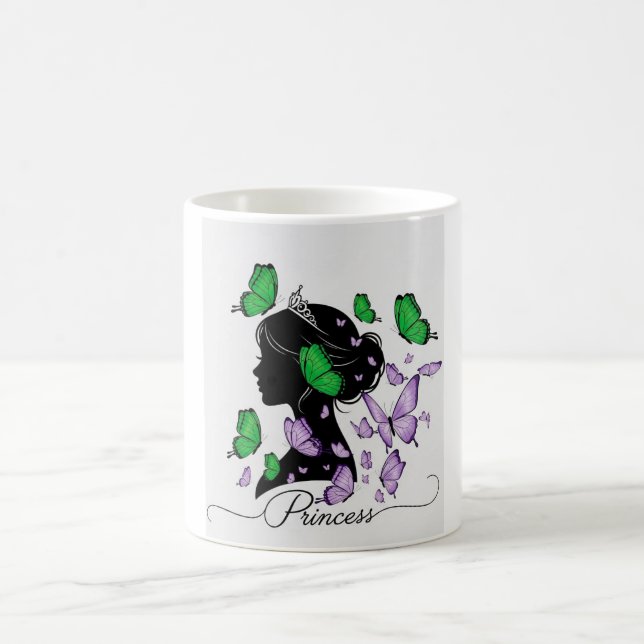 Elegant "Princess of Butterflies" T-shirt | Prince Coffee Mug (Center)
