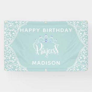 Elegant Princess Party Personalised Happy Birthday Banner