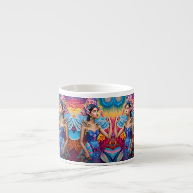 Elegant princess with wings  espresso cup (Front)