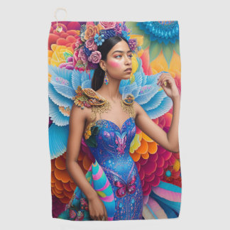 Elegant princess with wings golf towel
