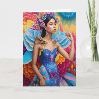 Elegant princess with wings holiday card