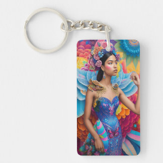 Elegant princess with wings key ring