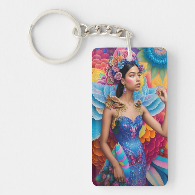Elegant princess with wings  key ring (Front)