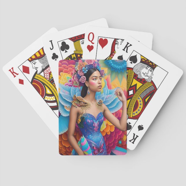 Elegant princess with wings  playing cards (Back)