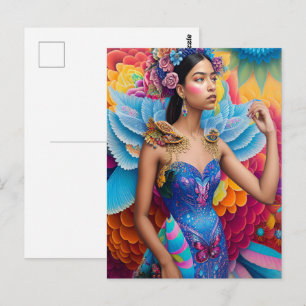 Elegant princess with wings postcard