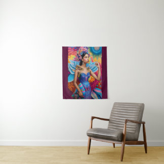 Elegant princess with wings tapestry
