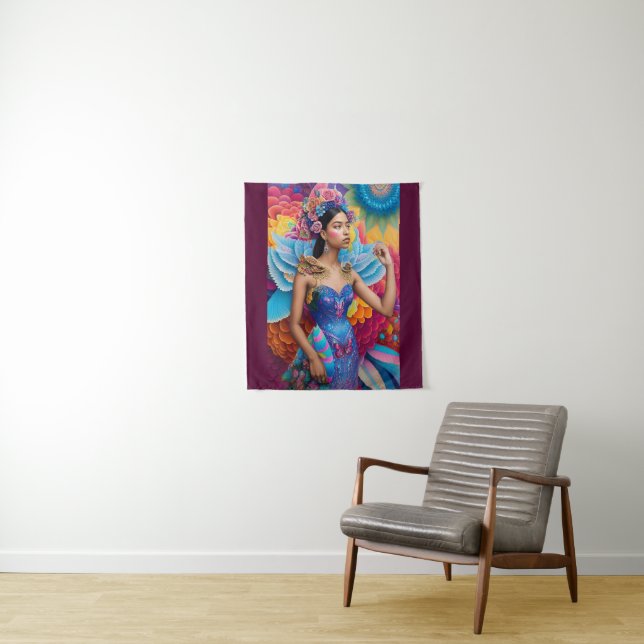 Elegant princess with wings  tapestry (In Situ)