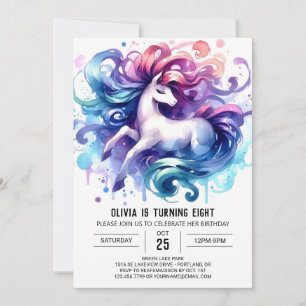 Elegant Printable Horse Birthday Invitation