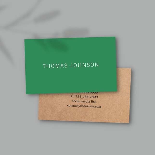 Elegant PRINTED Kraf Green Consultant Business Card (Creator Uploaded)