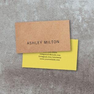 Elegant Printed Kraft Bright Yellow Consultant Business Card