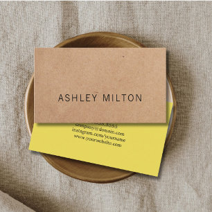 Elegant Printed Kraft Bright Yellow Consultant Business Card