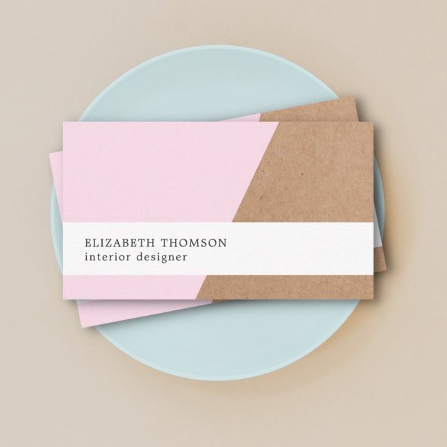 Elegant Printed Kraft Rose Geometric Business Card (Creator Uploaded)