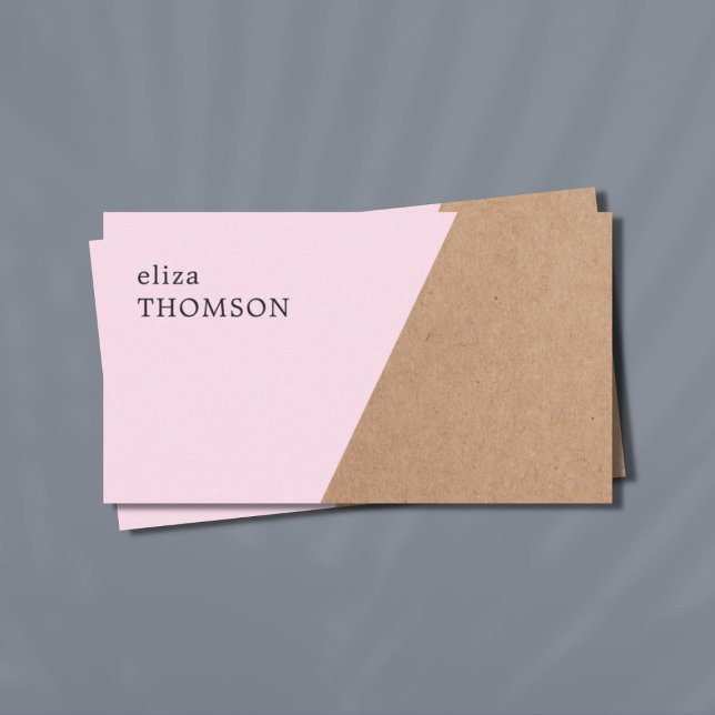 Elegant Printed Kraft Rose Geometric Business Card (Creator Uploaded)