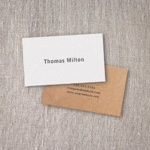 Elegant PRINTED Kraft Texture White Consultant Business Card