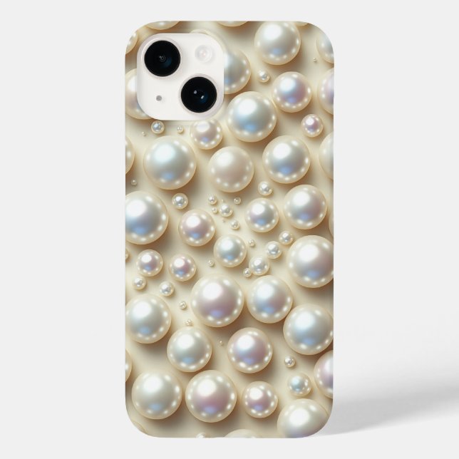 Elegant Pristine White Pearls Scattered Aesthetic  Case-Mate iPhone Case (Back)